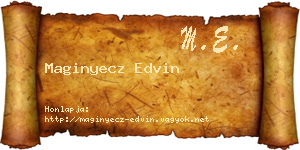 Maginyecz Edvin névjegykártya
